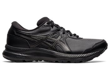 Black / Black Asics GEL-CONTEND WALKER Women's Running Shoes | NZAS6539