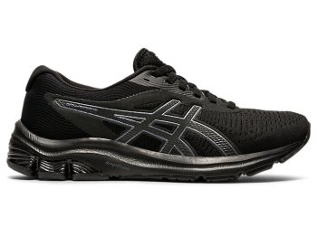 Black / Black Asics GEL-PULSE 12 Women's Running Shoes | XMMB8206