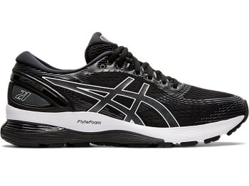 Black / Dark Grey Asics GEL-NIMBUS 21 Women's Running Shoes | ADLB2200