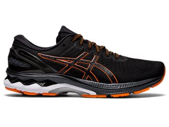 Black / Gold Orange Asics GEL-KAYANO 27 Men's Running Shoes | PEZZ5660