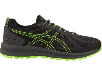 Black / Green Asics Frequent Trail Men's Running Shoes | SRNA2759