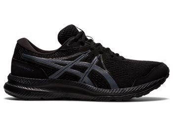 Black / Grey Asics GEL-CONTEND 7 (4E) Men's Running Shoes | YDEV1724