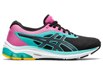 Black / Grey Asics GEL-PULSE 12 Women's Running Shoes | AVUH2805