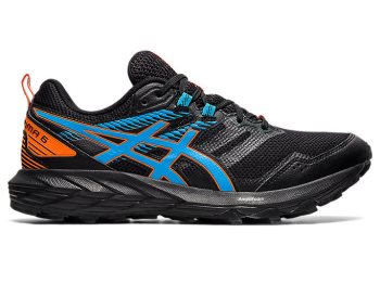 Black / Light Turquoise Asics GEL-SONOMA 6 Men's Trail Running Shoes | KMZF2850