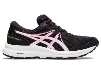 Black / Pink Asics GEL-CONTEND 7 Women's Running Shoes | TPWO5624