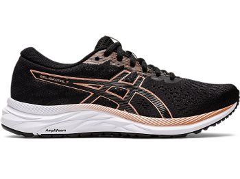 Black / Rose Gold Asics GEL-Excite 7 Women's Running Shoes | WLWO1313