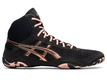 Black / Rose Gold Asics MATBLAZER Women's Wrestling Shoes | BNBN1949