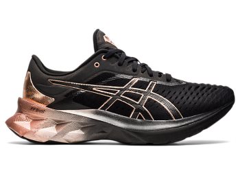 Black / Rose Gold Asics NOVABLAST PLATINUM Women's Running Shoes | CKEK5011