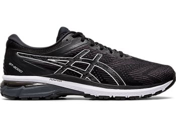 Black / White Asics GT-2000 8 Men's Running Shoes | VQKU3625