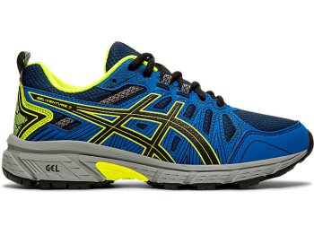 Black / Yellow Asics GEL-VENTURE 7 GS Kids' Sneakers | LCTQ8474