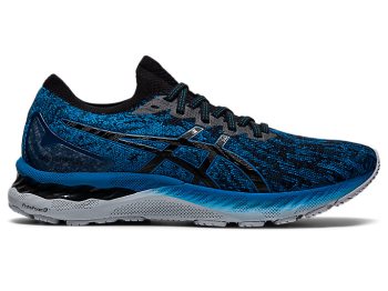 Blue / Black Asics GEL-NIMBUS 23 KNIT Men's Running Shoes | VYPI0052