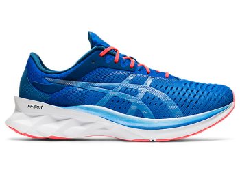 Blue / Black Asics NOVABLAST Men's Running Shoes | PXWD3039