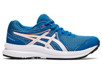 Blue / White Asics CONTEND 7 GS Kids' Sneakers | ENTP9102