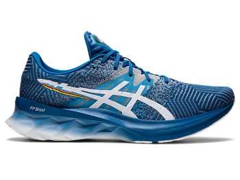 Blue / White Asics NOVABLAST Men's Running Shoes | JTAN9656