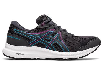 Deep Grey / Light Turquoise Asics GEL-CONTEND 7 Women's Running Shoes | PMEP2134