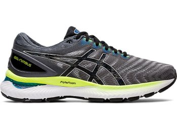 Grey / Black Asics GEL-Nimbus 22 Men's Running Shoes | FJHU4457