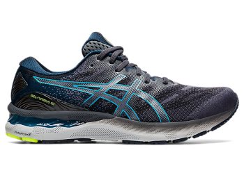 Grey / Light Turquoise Asics GEL-NIMBUS 23 Men's Running Shoes | GJUL1581