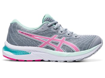 Grey / Pink Asics GEL-CUMULUS 22 Kids' Sneakers | CVSJ5459