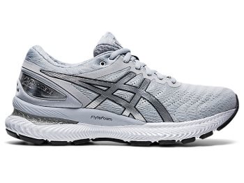 Grey / Silver Asics GEL-Nimbus 22 Platinum Women's Running Shoes | OWAP6005