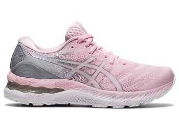 Pink / Silver Asics GEL-NIMBUS 23 Women's Running Shoes | ZSJI3884