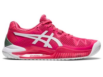 Pink / White Asics GEL-Resolution 8 Women's Tennis Shoes | JSFI4458