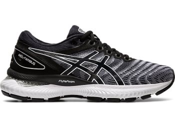 White / Black Asics GEL-Nimbus 22 Women's Running Shoes | WZDF8923