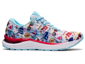 White / Blue Asics GEL-CUMULUS 23 Women's Running Shoes | LLUW8116