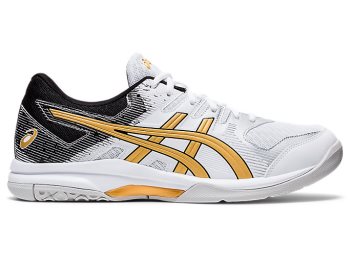 White / Gold Asics GEL-ROCKET 9 Men's Volleyball Shoes | EJMH4526