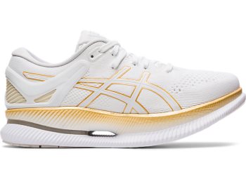 White / Gold Asics METARIDE Women's Running Shoes | RUNB6122