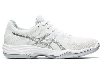 White / Light Turquoise Asics GEL-Tactic 2 Women's Volleyball Shoes | PZDE8209