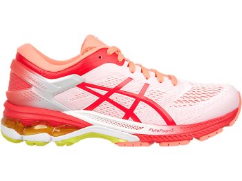 White / Pink Asics GEL-KAYANO 26 KAI Women's Running Shoes | VCJM6928