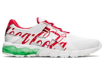 White / Red Asics COCA-COLA x GEL-QUANTUM 90 TYO Women's Sneakers | FMPQ0688