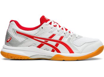 White / Red Asics GEL-ROCKET 9 Women's Volleyball Shoes | IIAL2948