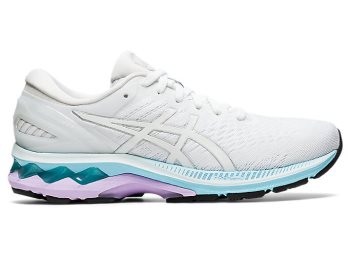 White / Silver Asics GEL-KAYANO 27 Women's Running Shoes | HXAI3285