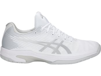 White / Silver Asics SOLUTION SPEED FF Men's Tennis Shoes | YQRH1340