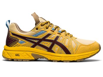 Yellow / Brown Asics HN1-S GEL-VENTURE Men's Sneakers | VJTZ9162