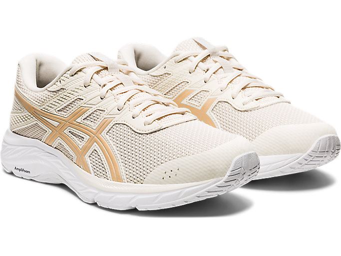 Birch / Champagne Asics GEL-Contend 6 Twist Women's Running Shoes | ZVPM8079