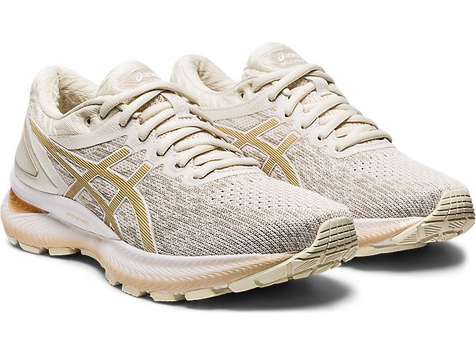 Birch / Champagne Asics GEL-Nimbus 22 Knit Women's Running Shoes | EDUV0706