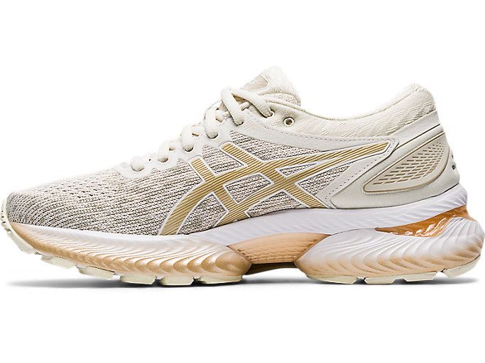 Birch / Champagne Asics GEL-Nimbus 22 Knit Women's Running Shoes | EDUV0706