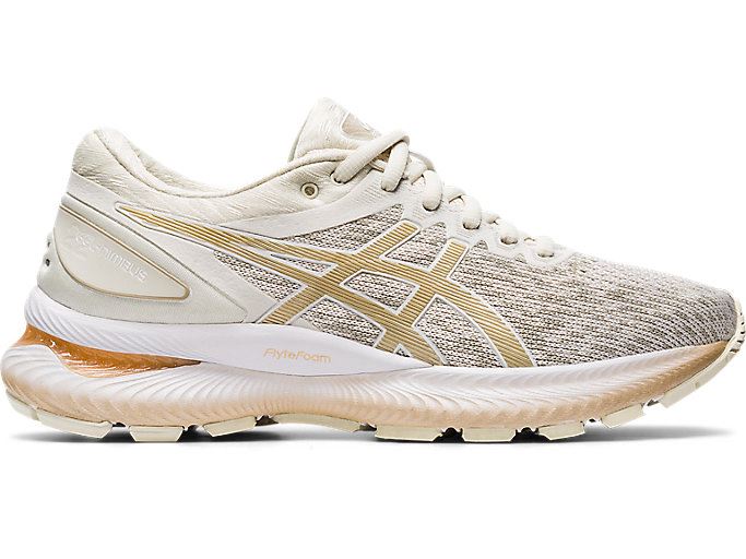 Birch / Champagne Asics GEL-Nimbus 22 Knit Women's Running Shoes | EDUV0706