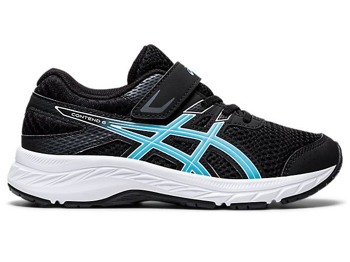 Black Asics Contend 6 PS Kids\' Sneakers | ZMYE6997