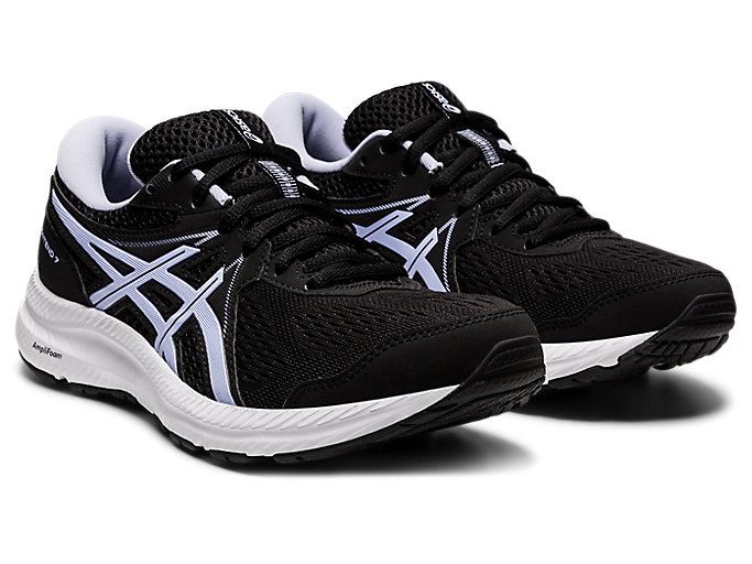 Black Asics GEL-CONTEND 7 Women's Running Shoes | JZXH0642