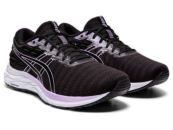 Black Asics GEL-Excite 7 Twist Women's Running Shoes | PVQF3348