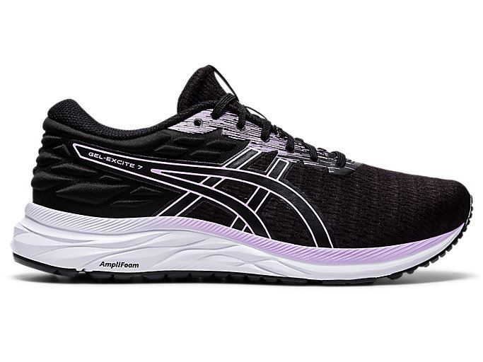 Black Asics GEL-Excite 7 Twist Women\'s Running Shoes | PVQF3348