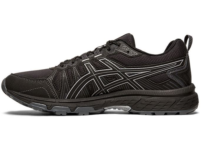 Black Asics GEL-VENTURE 7 (4E) Men's Trail Running Shoes | LRAI0094