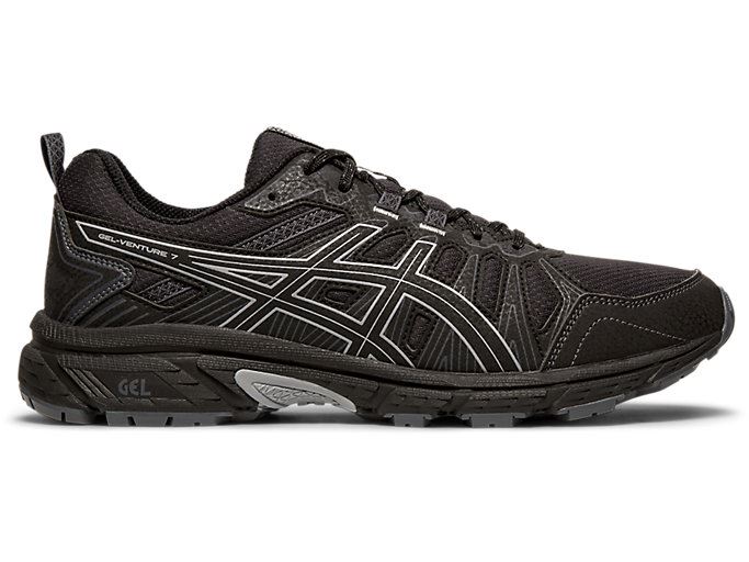 Black Asics GEL-VENTURE 7 (4E) Men\'s Trail Running Shoes | LRAI0094