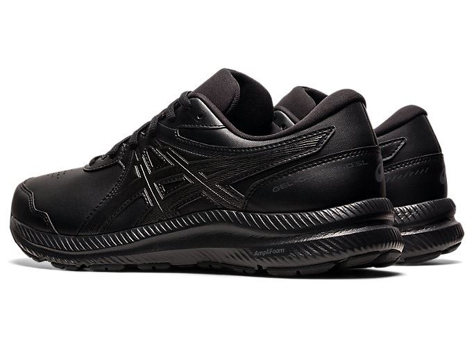 Black / Black Asics GEL-CONTEND WALKER (4E) Men's Running Shoes | PIJM4955