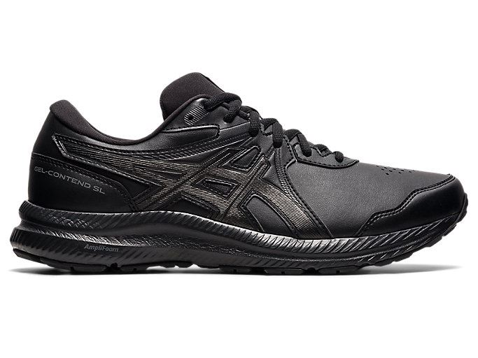 Black / Black Asics GEL-CONTEND WALKER Men\'s Running Shoes | KEAA9271