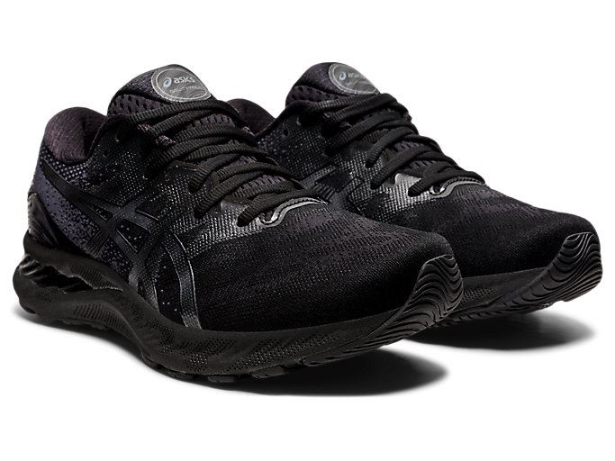 Black / Black Asics GEL-NIMBUS 23 (4E) Men's Running Shoes | PSGO5007