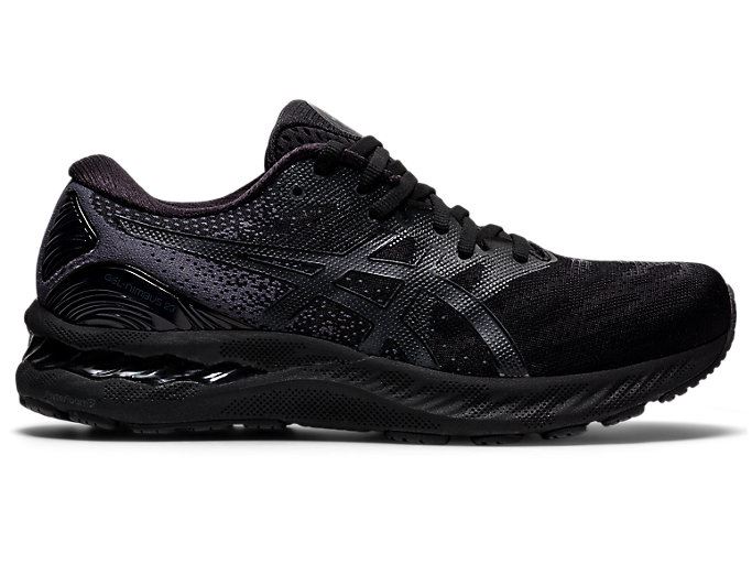 Black / Black Asics GEL-NIMBUS 23 (4E) Men\'s Running Shoes | PSGO5007